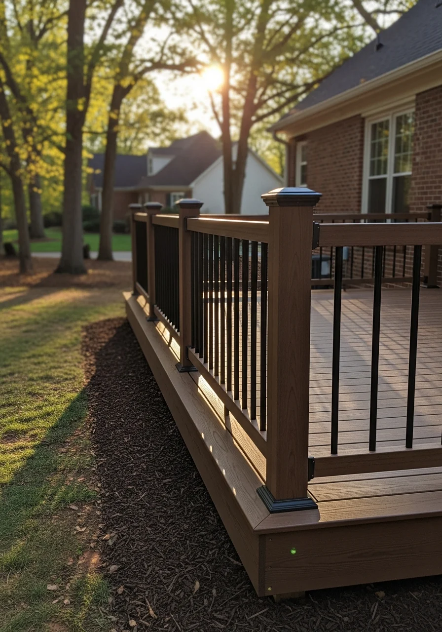 Custom deck and patio installation in Kernersville residential neighborhood
